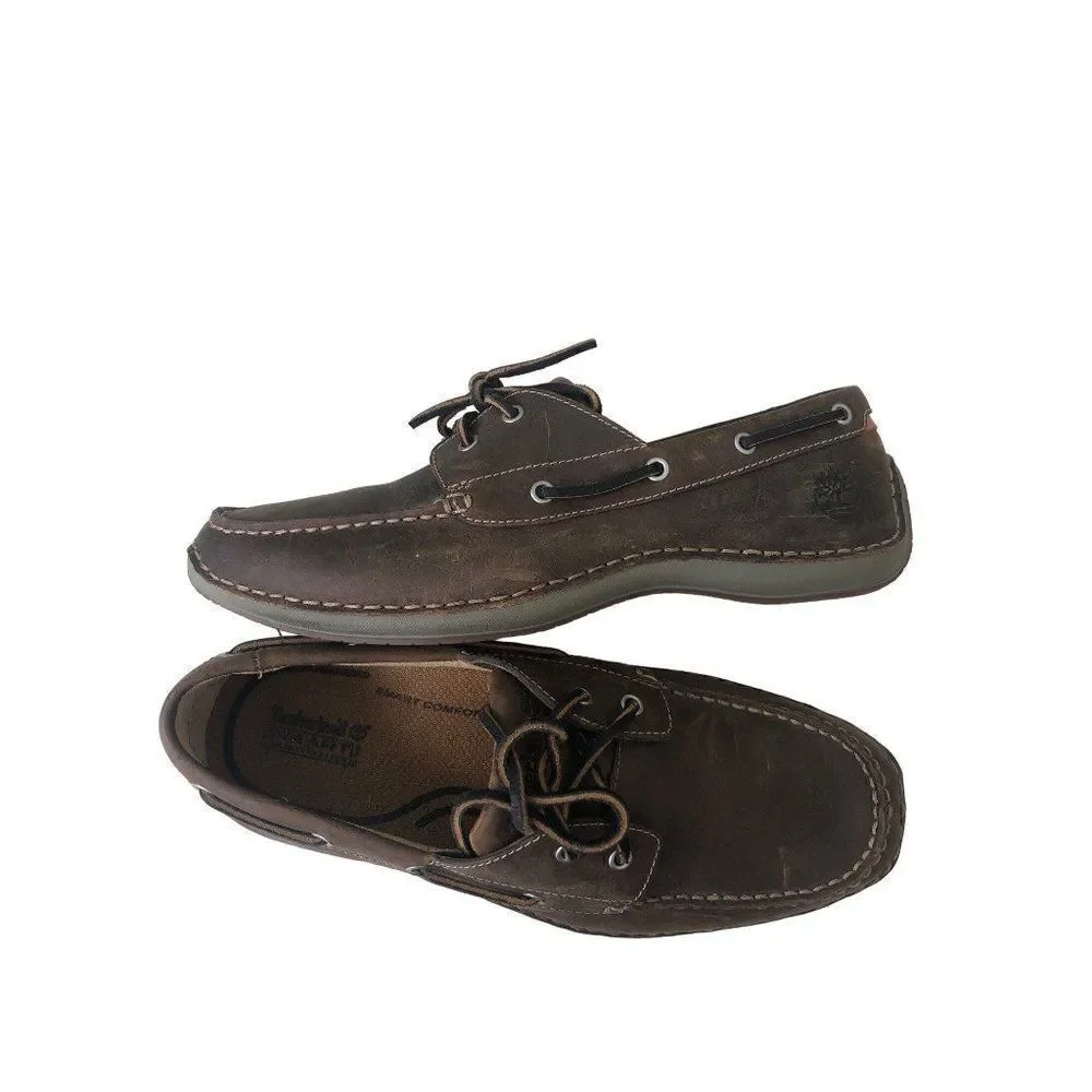 Timberland Mens 74017 Annapolis 2 Eye Premium Full Grain Leather Boat Shoes 8.5M